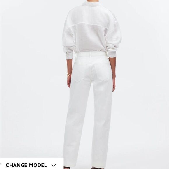 Madewell nq164 Low-Slung Straight Jeans ivory NWT size 26 - Picture 5 of 14